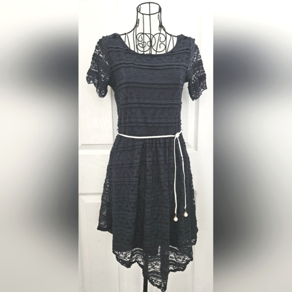 Rewind Crochet-Lace Asymmetrical Dress
